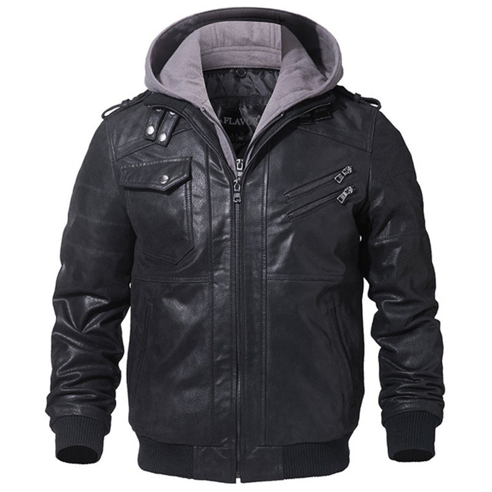 Men's Slim Fit PU Leather Jacket