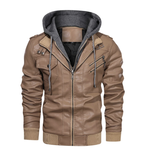 Men's Slim Fit PU Leather Jacket