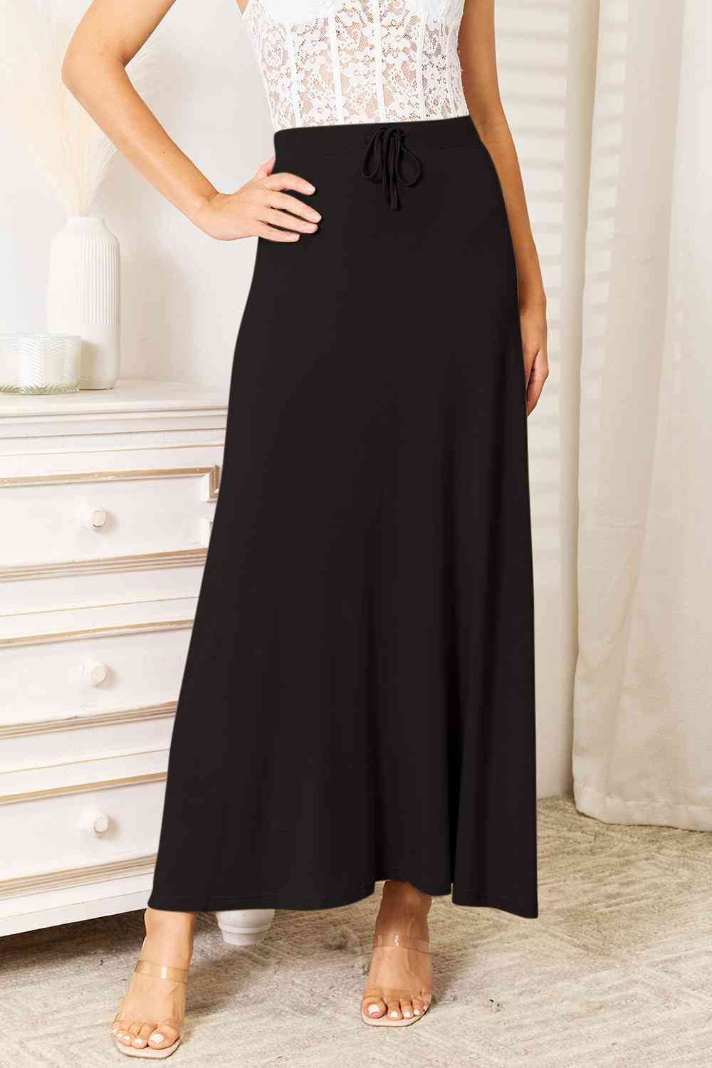 Double Take Rayon Maxi Skirt