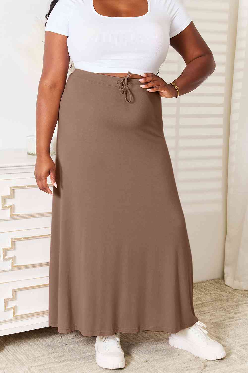 Double Take Rayon Maxi Skirt