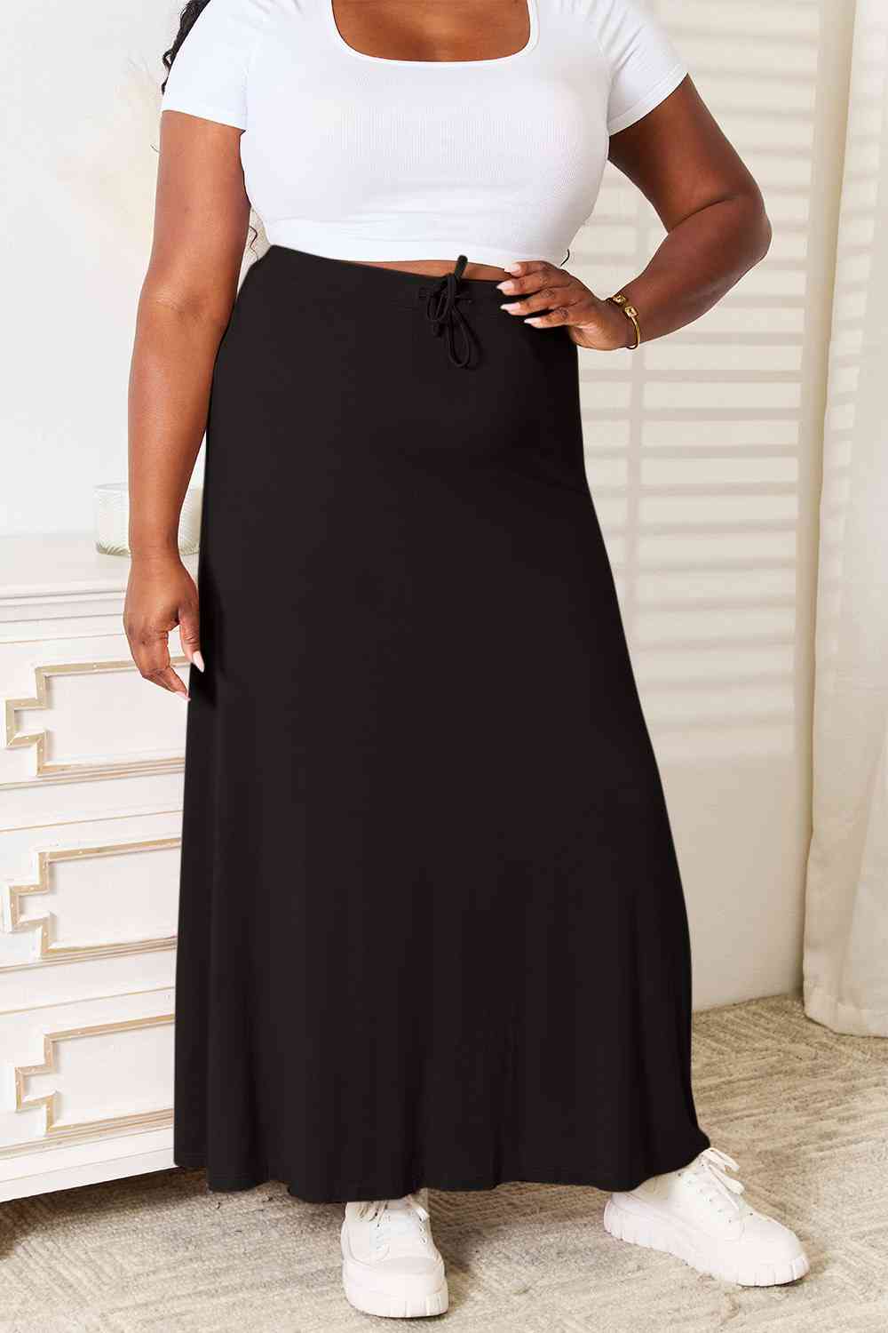 Double Take Rayon Maxi Skirt