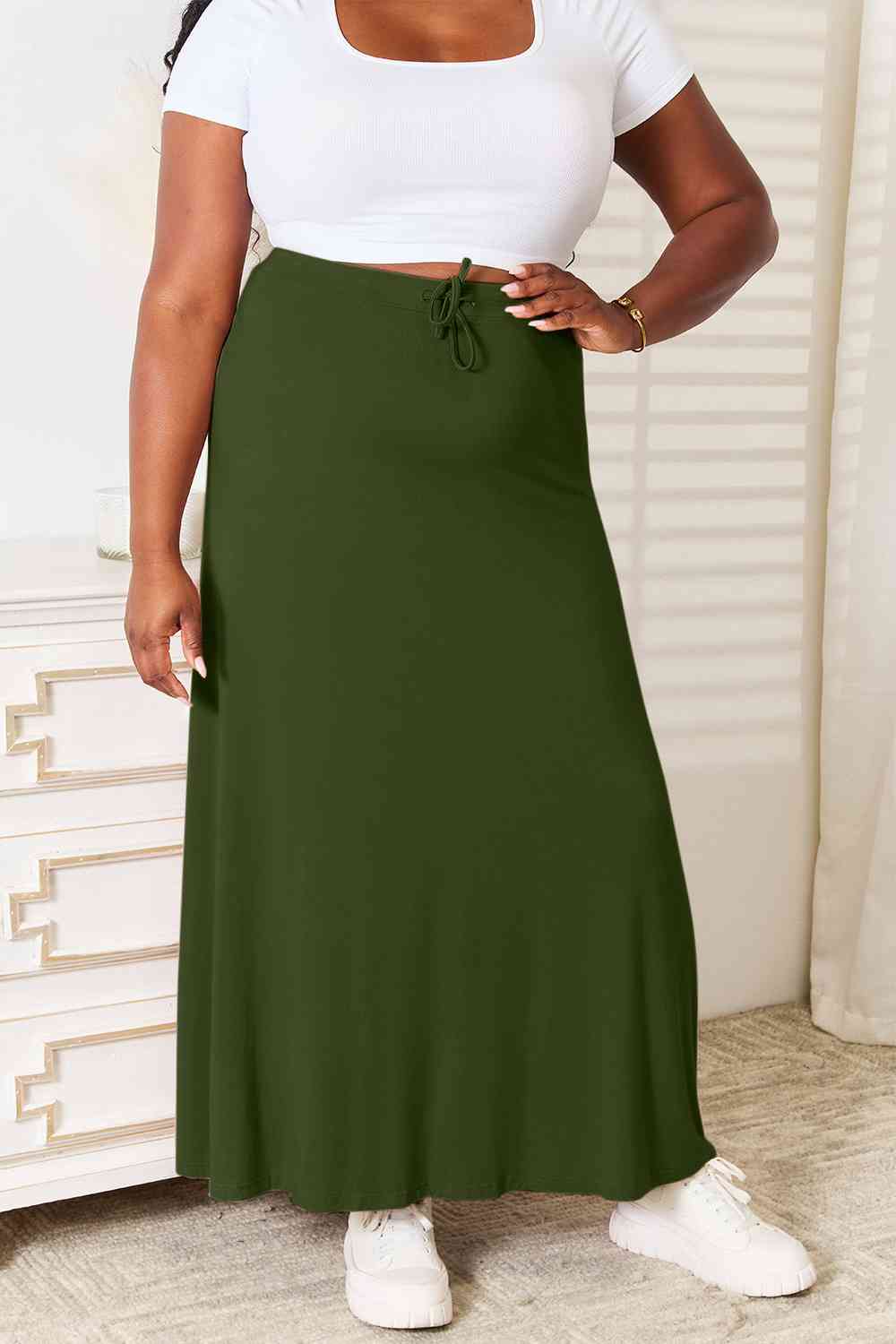 Double Take Rayon Maxi Skirt