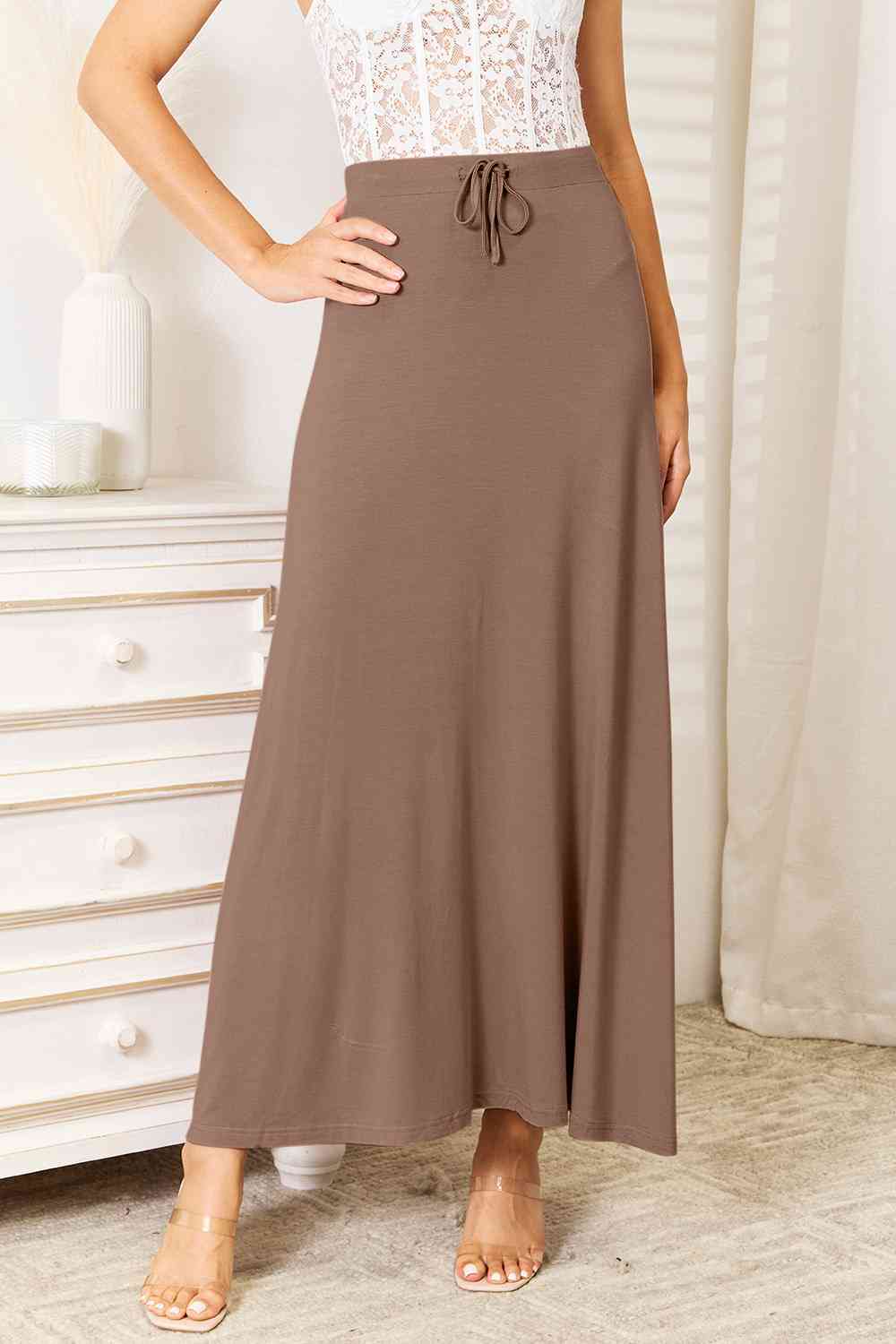 Double Take Rayon Maxi Skirt