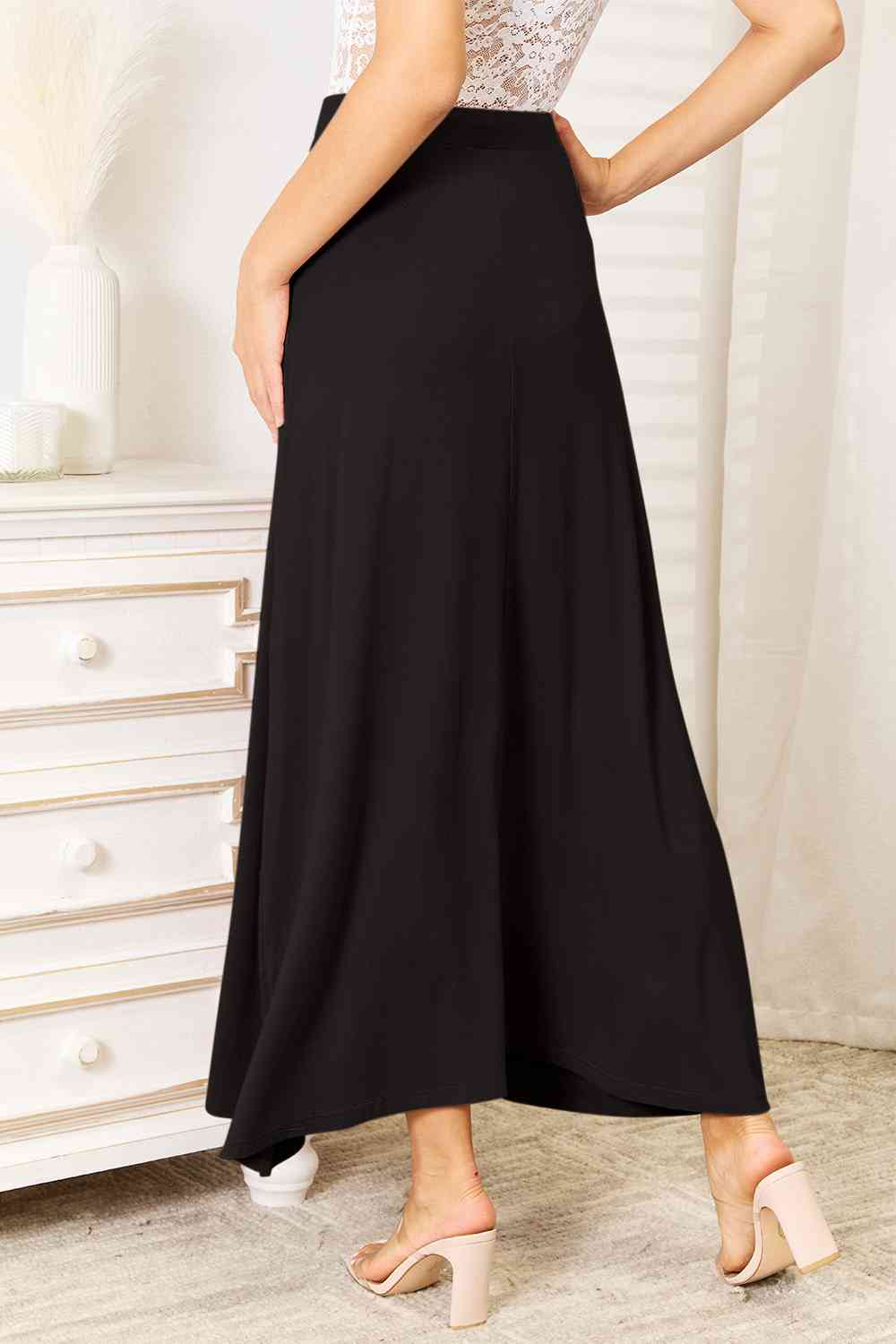 Double Take Rayon Maxi Skirt