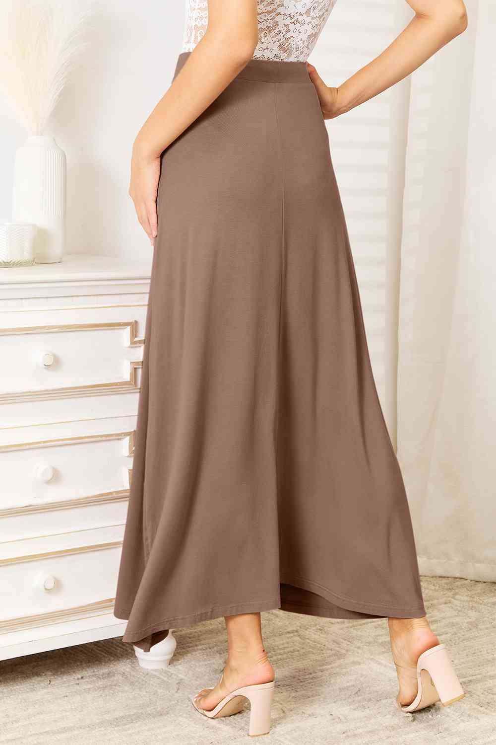 Double Take Rayon Maxi Skirt