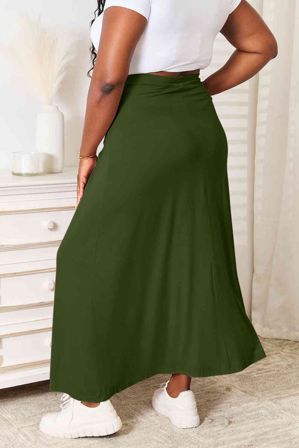 Double Take Rayon Maxi Skirt