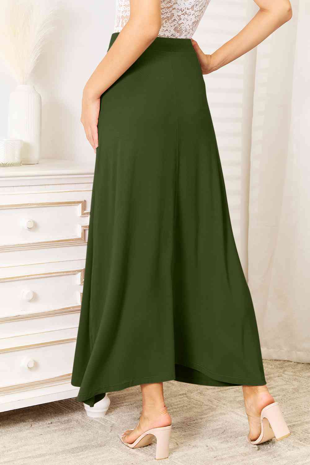 Double Take Rayon Maxi Skirt